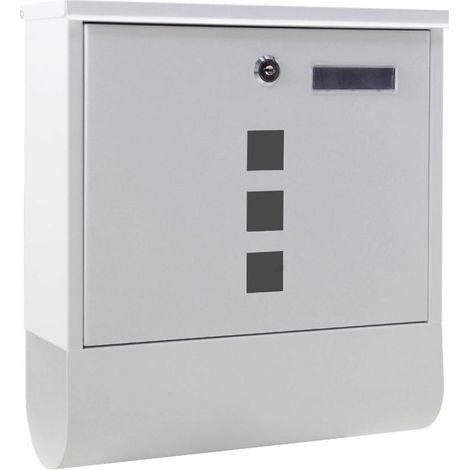 Boite Aux Lettres Avec Porte-journaux En Blanc Pour Montage Au Mur (1/3)