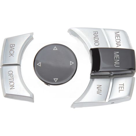 Lot de 6 boutons multimédias de commande centrale en ABS plaqué argent pour F20 F21 F22 F23 F87 F30 F31 F34 F35 F32 F33 F36 F82 F83 NAV-MEDIA (1/5)