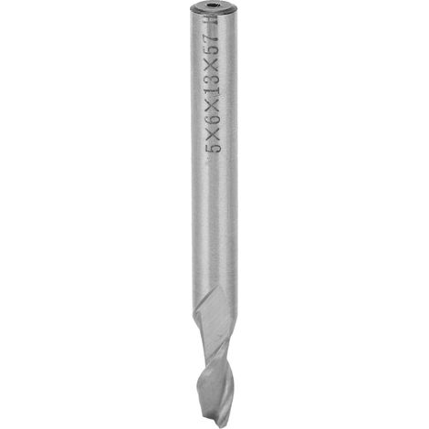Fraise en spirale 2 dents acier rapide tige droite outil fraisage CNC quincaillerie lot 5x6x13x57 mm (1/5)