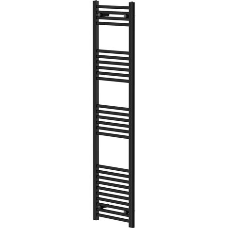 Pizarro Matt Black 1600mm x 400mm Straight Heated Towel Rail (1/5)