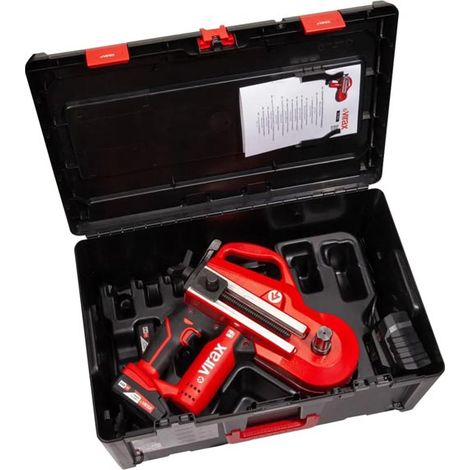 Virax – Cintreuse électroportative 18V pour tubes Ø35mm cuivre et Ø40mm multicouche – Coffret Virabox – Utilisation en atelier et chantier