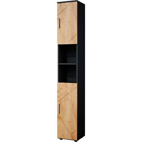 Meuble de rangement de salle de bain Irma, Anthracite, 30 x 192 cm, Vicco