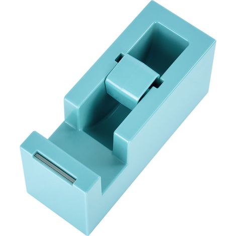 Porte-ruban adhésif de bureau simple et portable en résine ABS, adapté aux bureaux et aux écoles, bleu clair.