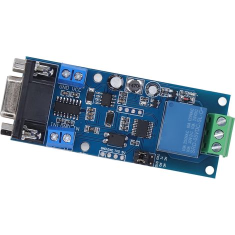 carte de relais de commande de module de relais à 1 canal avec interface de communication RS232-TTL-UART (DC 7-24V) (1/5)