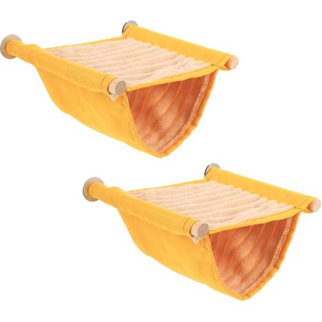 Hamaca para loros de 2 piezas, Hamaca suave y cálida para jaulas de animales, cacatúas, agapornis, cacatúas, canarios y hámsteres, Gris, amarillo (1/5)