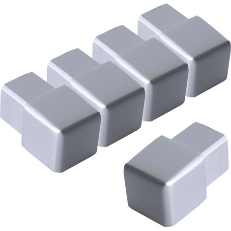 Dalsys Endstück für Fliesenschiene Quadratprofil Aluminium (eloxiert), Fliesenprofil - Silber matt 12,5mm, 5 Stück