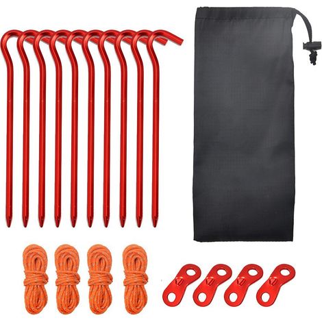 Outdoor tent with tent, aluminum stake bag, windproof stake set, pole and strap closure for beach camping (1/4)