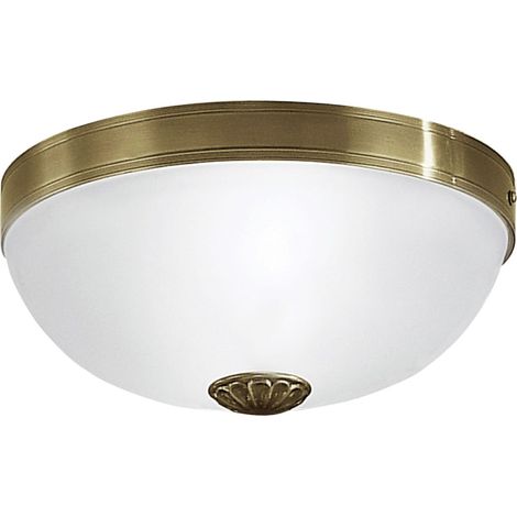 Deckenlampe Weiß E27 Glas Metall Jugendstil Deckenleuchte