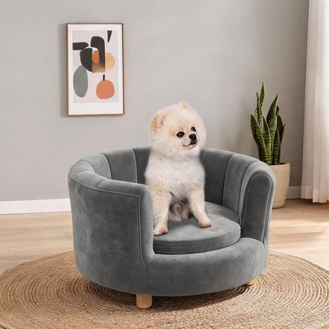 Couchage pour chien grau en polyester Schaumstoff 65 x 64 x 37 cm (1/5)