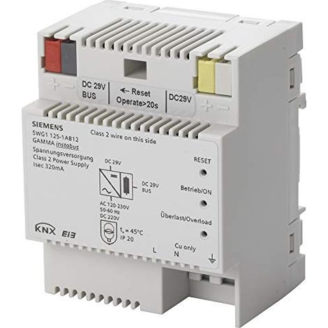 SIEMENS KNX ALIMENTATION 320 MA SELF INTÉGRÉE ET SORTIE 24VCC 5WG1125-1AB12