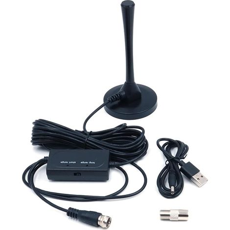 Antenne TV numérique HD 1080p avec amplificateur VHF/UHF (1/5)