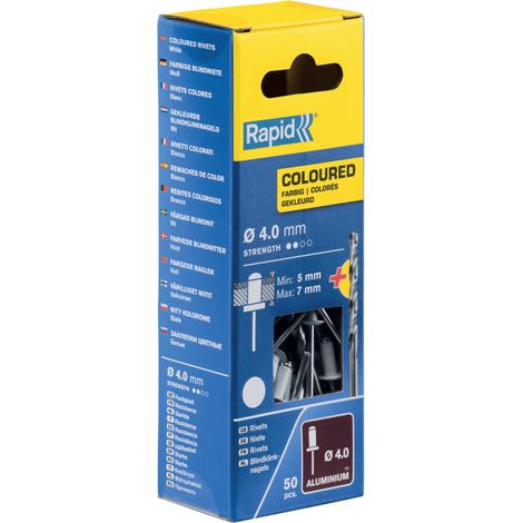 Rivets Blanc ø4.0x10mm Rapid Fixation Polyvalente Avec Foret Inclus - Rapid