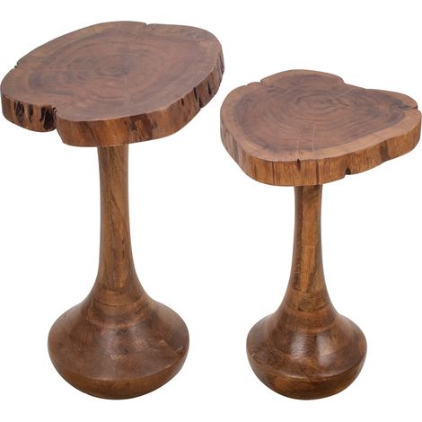 Set di 2 tavolini in legno di acacia