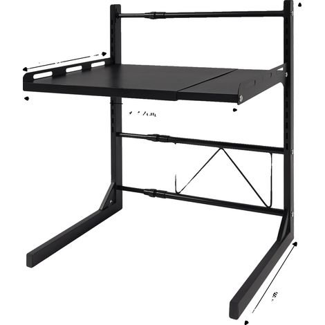 Mikrowellenregal, höhenverstellbar, robuste Konstruktion, schwarz (1/2)