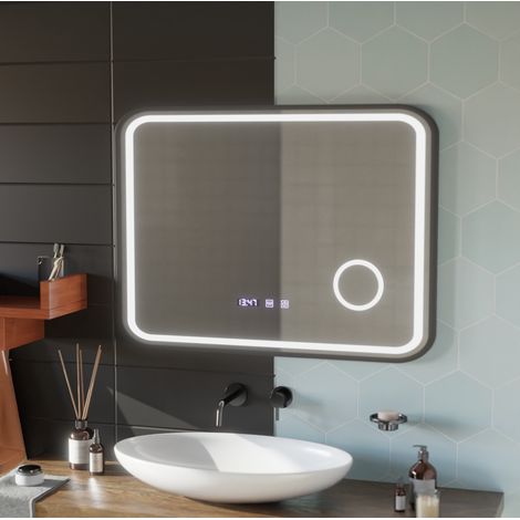 Miroir LED Desembuage Temperature 80x60 Cadre Loupe Cosmetique (1/5)