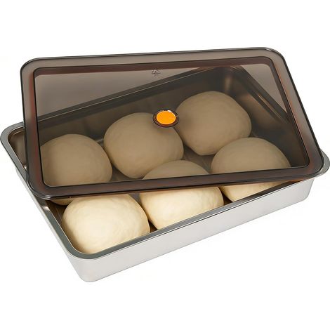 Boîte hermétique en acier inoxydable, 34 x 23 x 4 cm, avec couvercle, pour l'organisation de la maison dans la cuisine et sur le plan de travail.-AquaForge (1/5)