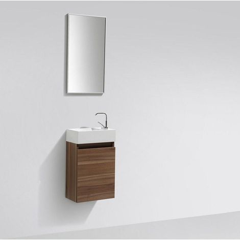 Waschtisch + Unterschrank 40cm montiert Nussbaum SIENA