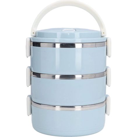 Lunchbox Edelstahl Isoliert Dreilagig 15 x 20,5 cm 2100 ml Blau (1/4)