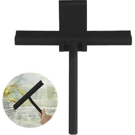 Black Silicone Shower Squeegee Shower Glass Squeegee Window Cleaner with Hanging Hook for Glass Cleaning (1/5)