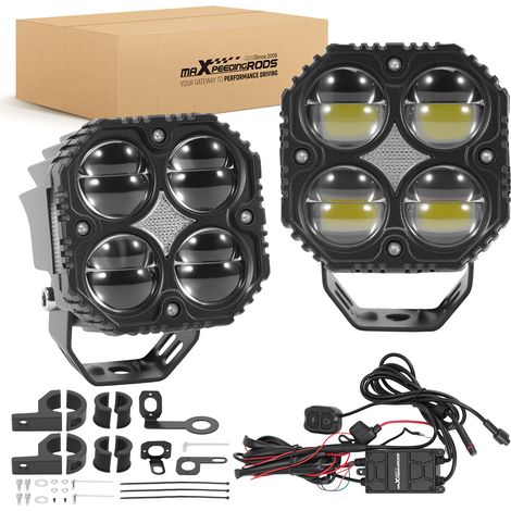 120W Motorcycle Auxiliary LED Lights for Pickup ATV SUV with Quick Switch Kit (1/5)