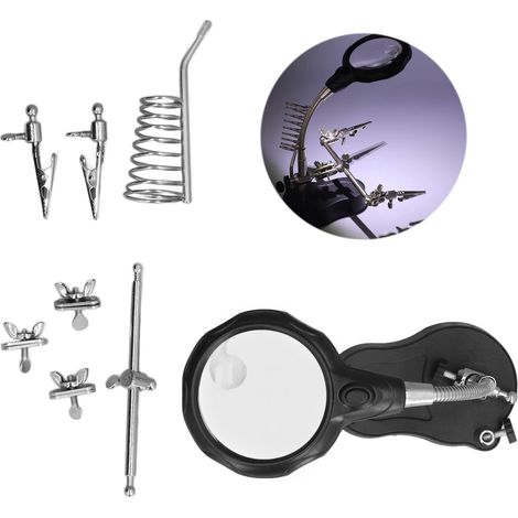 Station de soudage loupe pince auxiliaire loupe de bureau debout pour petits objets projets miniatures