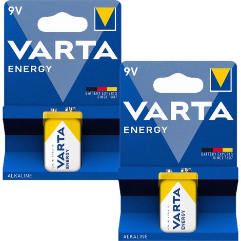 2 pilas alcalinas Varta energy PP3 de 9 V para reproductor de radio con reloj incorporado (1/3)