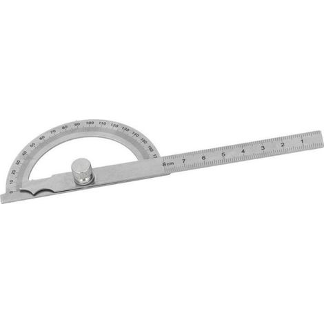 Rapporteur - Acier Inoxydable - 0 À 180 Degres - Pour Mesure D Angle Et Reproduction De Cotes - 1 Unite (1/5)