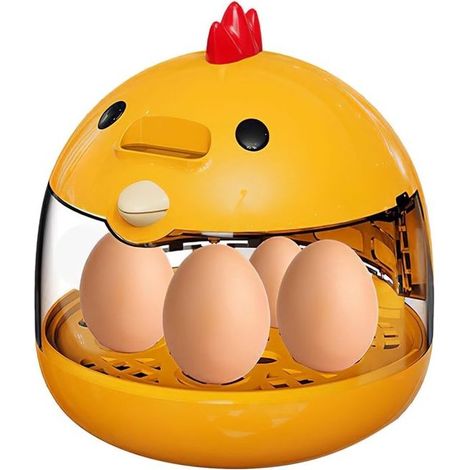 Couveuse automatique pour œufs - Capacité 4 œufs - Contrôle automatique de la température et de l'humidité - Pour œufs de poules, canards, oies, cailles, perroquets et autres volailles - Incubateur (1/5)