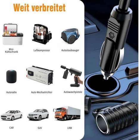 Cavo di prolunga per accendisigari auto da 5 m 12V/24V - 1 fusibile da 15 A, accessorio per presa accendisigari auto - Nero Nessuno (1/5)