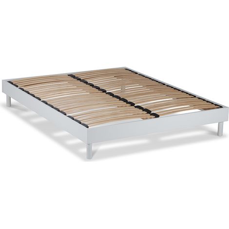 Sommier à lattes en kit 140x190 – Cadre en bois MDF – Système bi-lattes pour soutien optimal – Montage facile en 30 min – Maison Aubertin