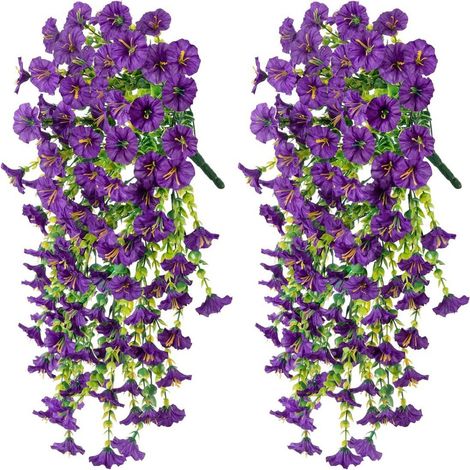 Fleur Artificielle Liseron Violet - Décoration Murale et Extérieure, Guirlande Végétale pour Intérieur et Jardin