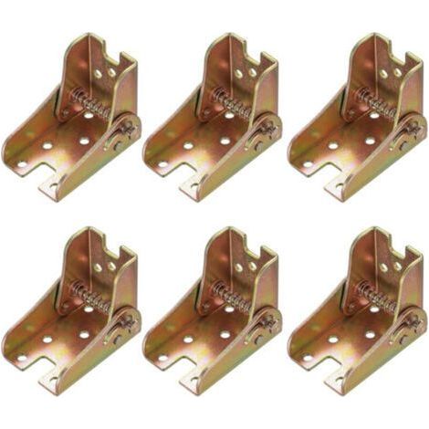 6 Pcs Charniere Pliante Autobloquante, Charnières Pliantes, Charnière Pliante à 90 Degrés, Supports de Pieds de Table Pliables Extension, Charnières de Pieds Pliables Pliants pour Pieds de Table Lit (1/4)