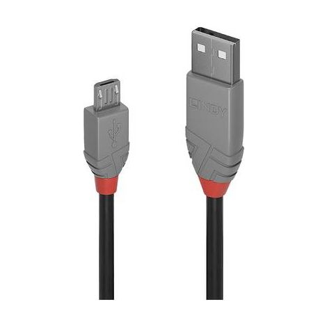 LINDY Câble USB USB 2.0 USB-A mâle, USB-Micro-B mâle 0.20 m noir, gris 36730 (1/2)
