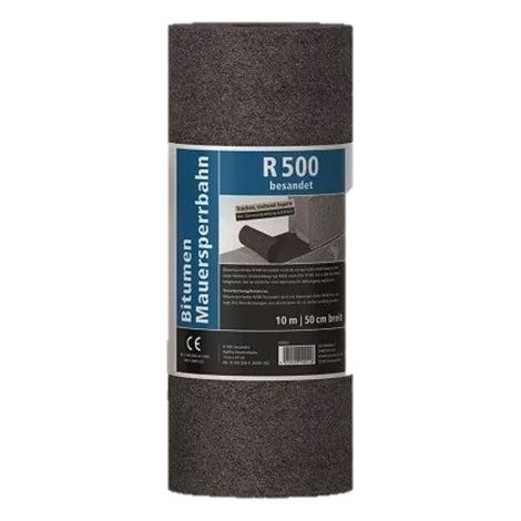 Bitumen-Mauersperrbahn R 500 besandet 10 x 0,5 m = 5 m² schwarz Dachpappe & Bitumen