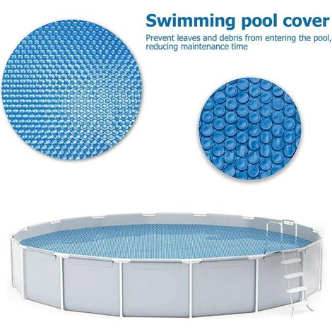 Bâche solaire piscine 240cm, film thermique anti-évaporation, membrane absorbante chaleur solaire, couverture mono-pièce, économie d'eau, chauffe bassin, protection durable. (1/4)