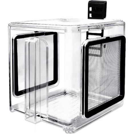 Boîte D'élevage Pour Aquarium - 1 Unité - Acrylique Transparent - Isolement Et Nurserie - Avec Couvercle Maille Et Crochet - 15,2 cm (1/5)