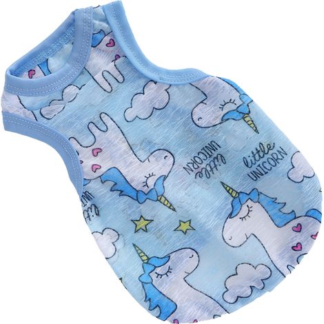 Vêtements d'été rafraîchissants pour animaux de compagnie - Gilet pour chien Petit Cochon - T-shirt sans manches respirant et antiadhésif (Pegasus bleu ciel (bordure bleue) S) (1/5)