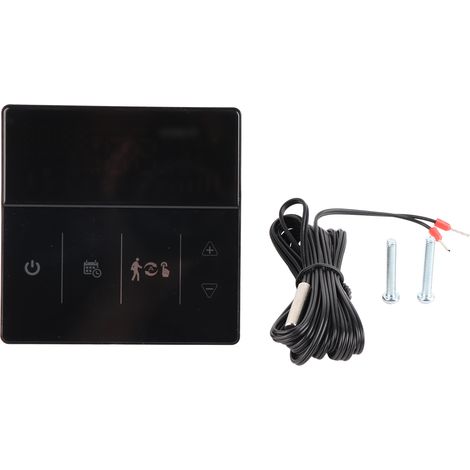 Thermostat intelligent WiFi écran tactile numérique, commande vocale et application téléphone, pour maison ou hôtel, 90-240V, noir (1/5)