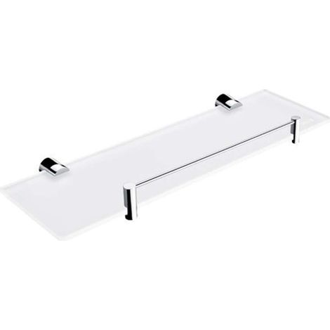 Nimco Bormo - Mensola con sponda, 40 cm, vetro opaco/cromo BR 11091BX-40-26
