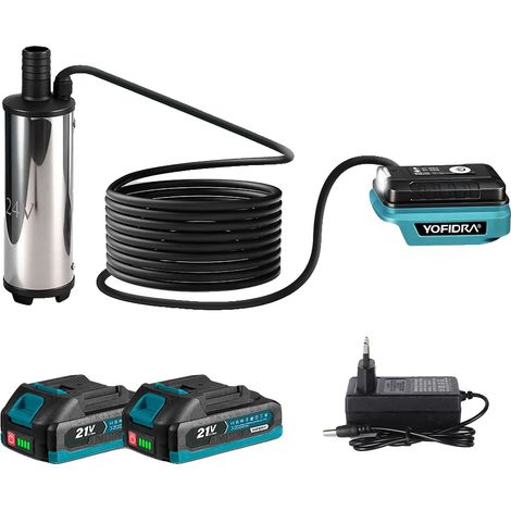 Bomba de agua sumergible, caudal de 50-80 L/min, compatibilidad con diversos líquidos, 2 baterías. (1/2)