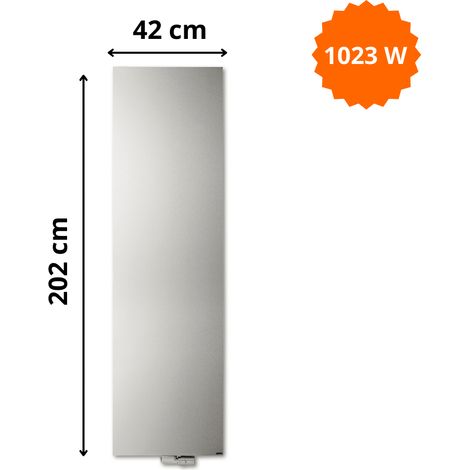 Radiateur acier H. 202 x L. 42 cm Niva vertical N1L1 laqué Vasco (1/5)