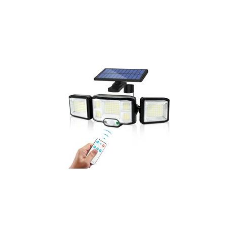 Solaire Lumiere Exterieur Applique Murale Luminaire LED 3 Têtes 192 LEDs Detecteur Mouvement Sécurité Projecteur Eclairage IP65 Etanche Lampe à Énergie Solaire [Classe énergétique A+++] (1/5)