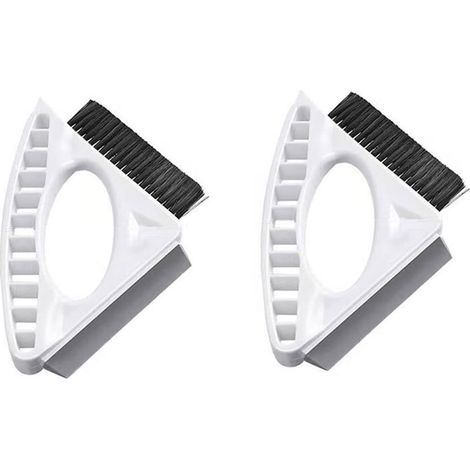 Lot de 2 raclettes pour portes de douche en verre, brosses de nettoyage pour rainures de fenêtres, éponge 3 en 1 pour vitres et miroirs, outil de nettoyage pour la maison et la cuisine (Couleur : Blan