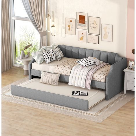 Cama cama dormitorio nido con arrastre tapizada OKMYHOME (1/5)