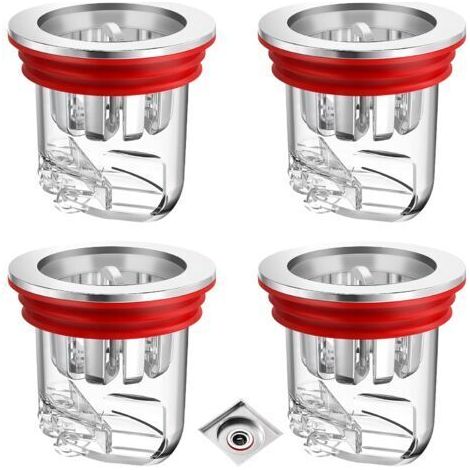 4 Pièces Clapet Anti Odeur, Transparent Anti-Odeur Drain de Sol Douche pour Machine à Laver, Trous de Drainage, Salles de Bains et Cuisines (1/5)