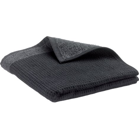 Drap de douche recyclé 70 x 130 cm - Serviette de bain gris noir beige blanc - PANGIVO (1/3)