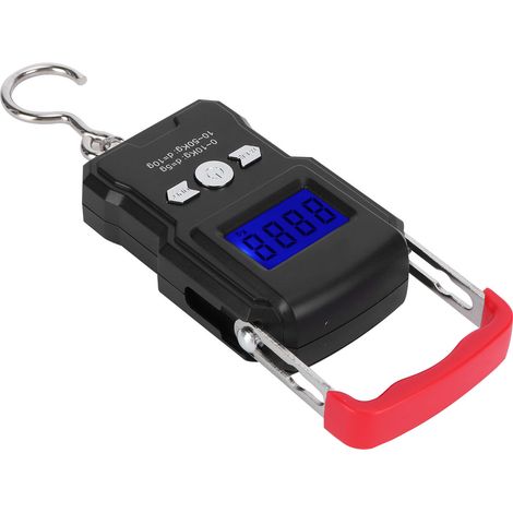 WH-A23L Balance électronique numérique LCD 50kg avec crochet, pèse-personne portable pour pêche et cuisine