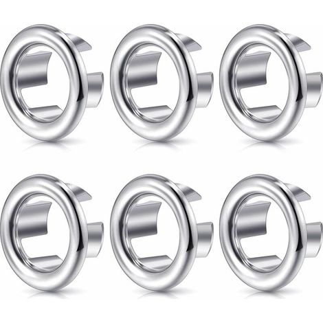 6 Pieces Sink Overflow Ring, Round Hole Sink Trim, Sink Overflow Ring Overflow Cover, Sink Overflow Stopper (1/5)