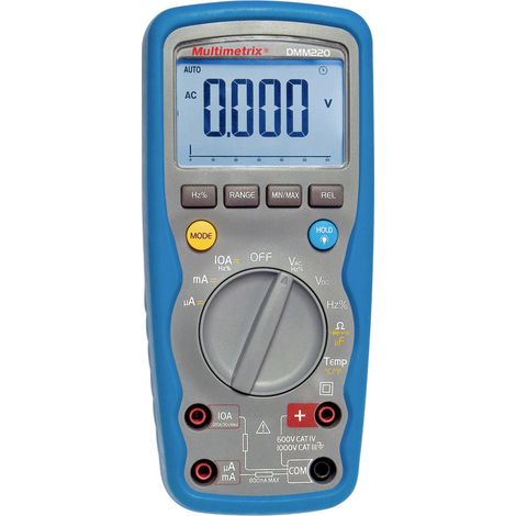 Multimetrix DMM 220 Hand-Multimeter digital Wasserdicht (IP67) CAT III 1000 V, CAT IV 600 V Anzeige (1/3)
