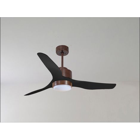 Twist, Ventilateur déstratificateur d'air, pales bois noir 166 Cm Moteur noir avec point lumineux LED. (1/5)